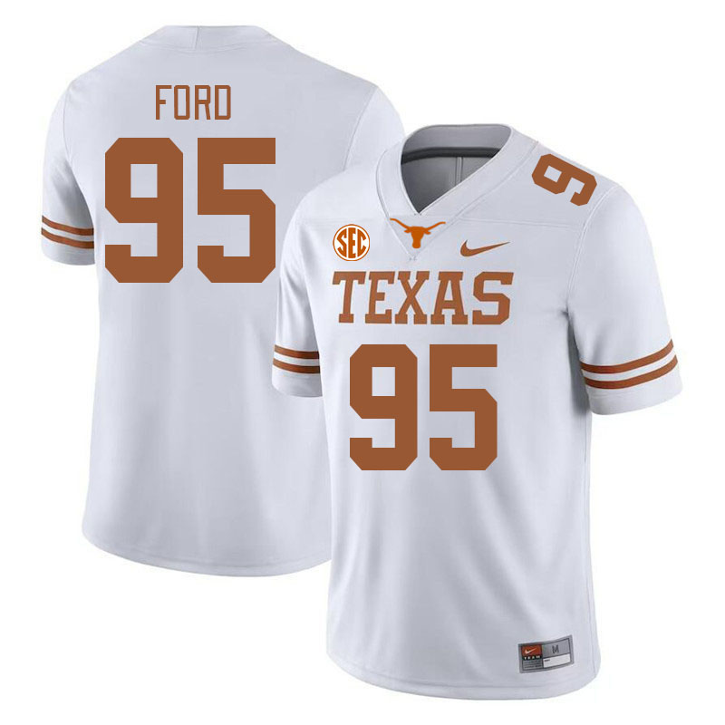 # 95 Poona Ford Texas Longhorns Jerseys Football Stitched-White